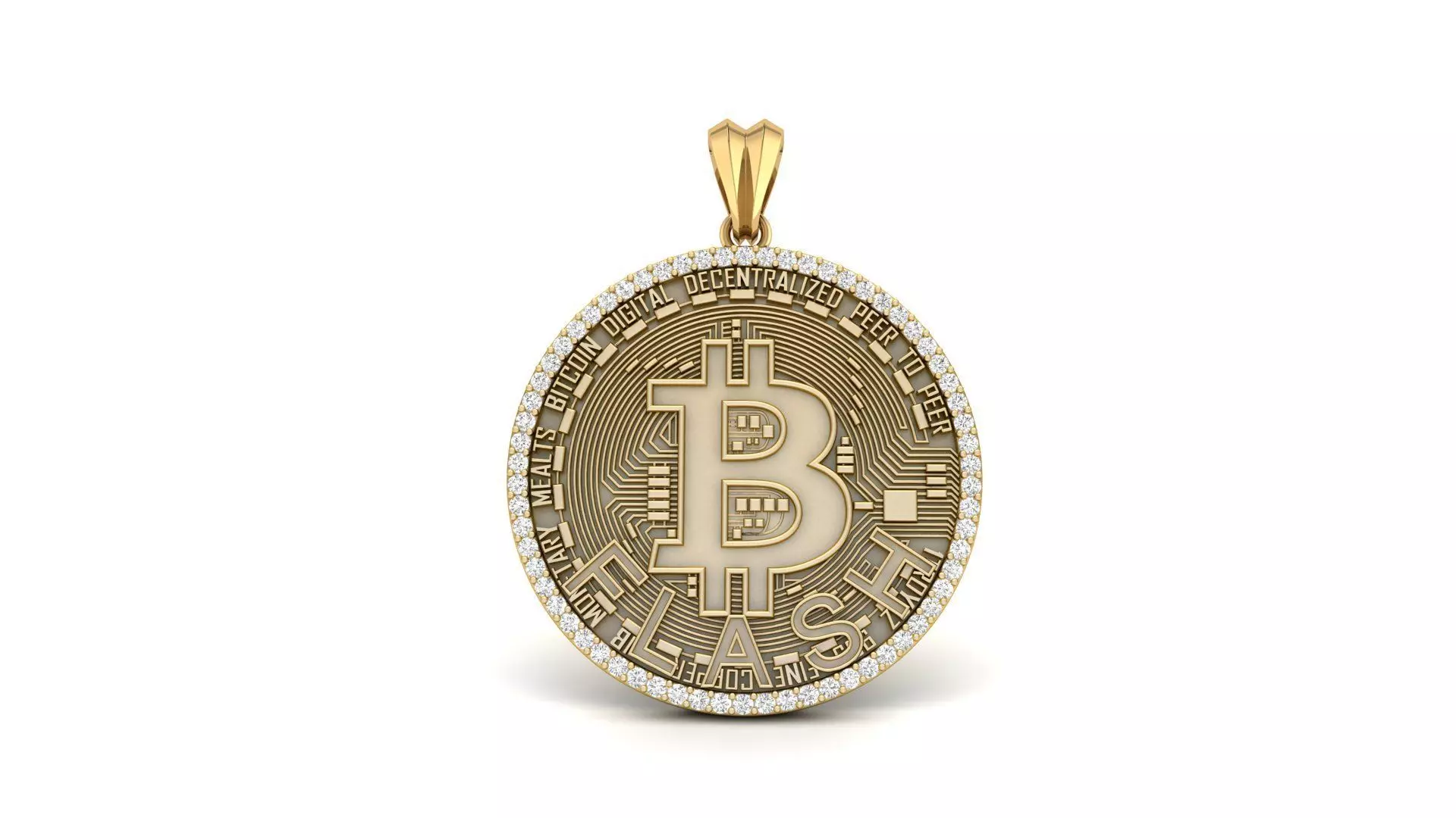Bitcoin Pendant  3D print model_0
