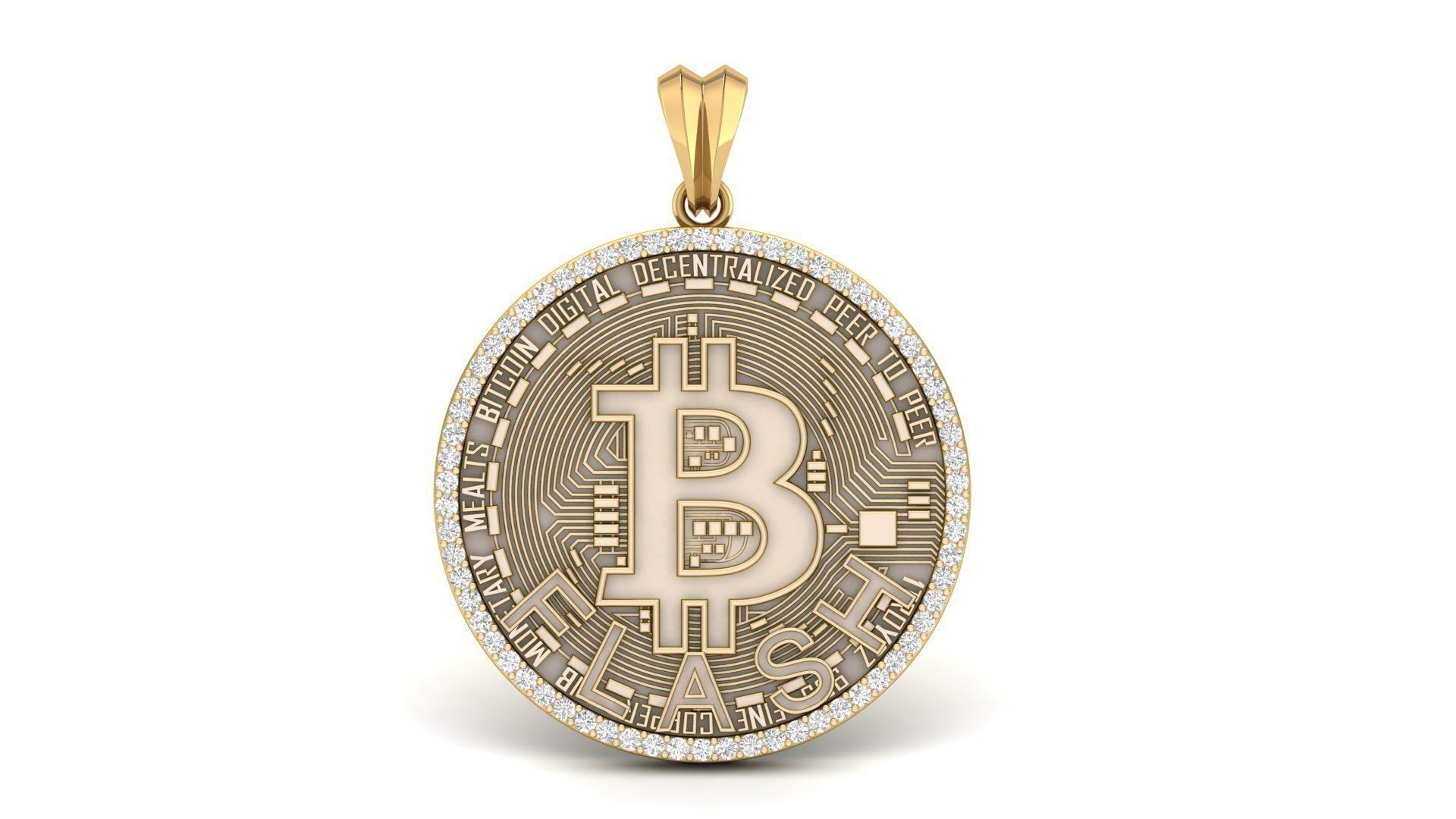 Bitcoin Pendant  3D print model_3
