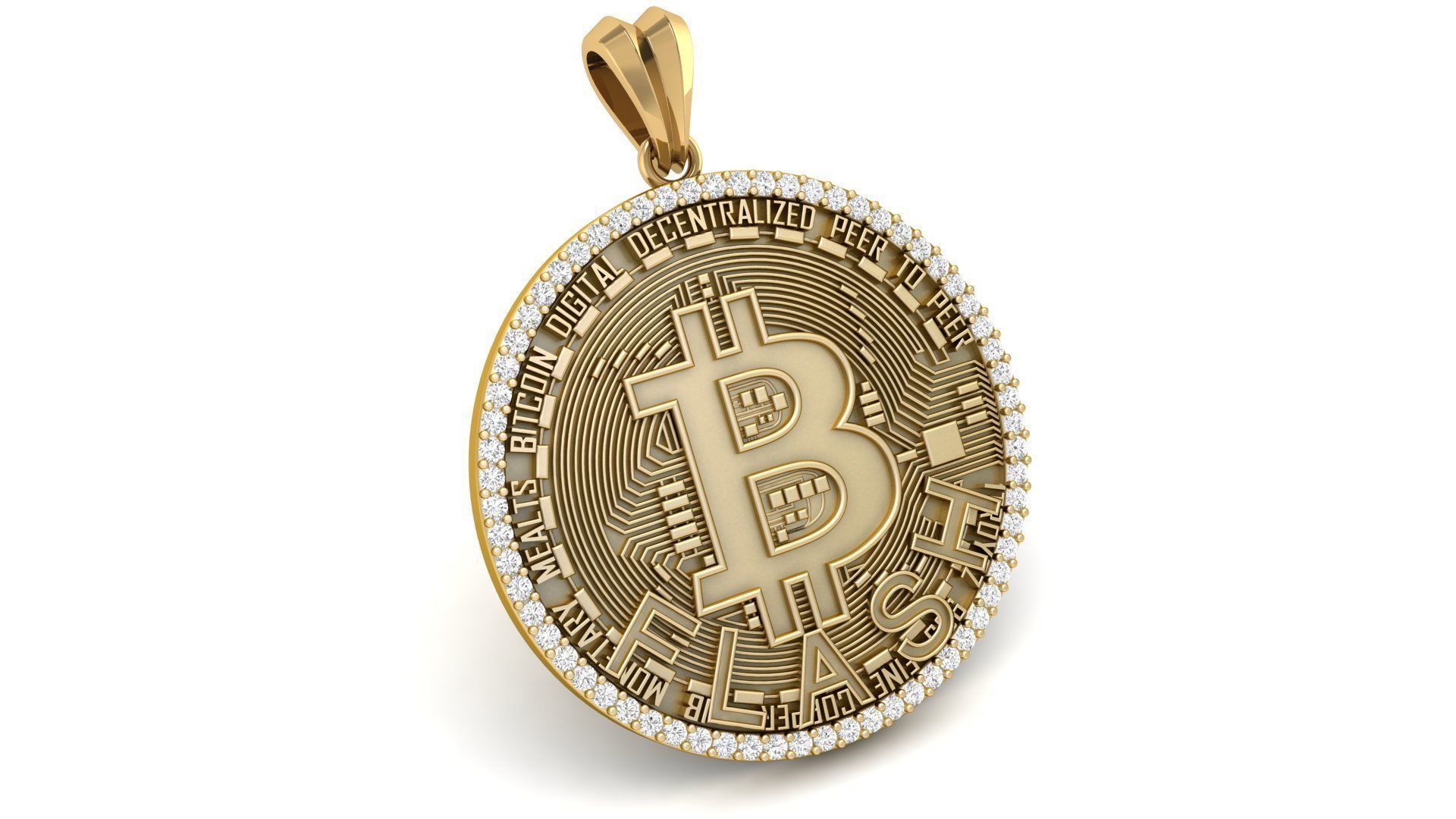 Bitcoin Pendant  3D print model_2