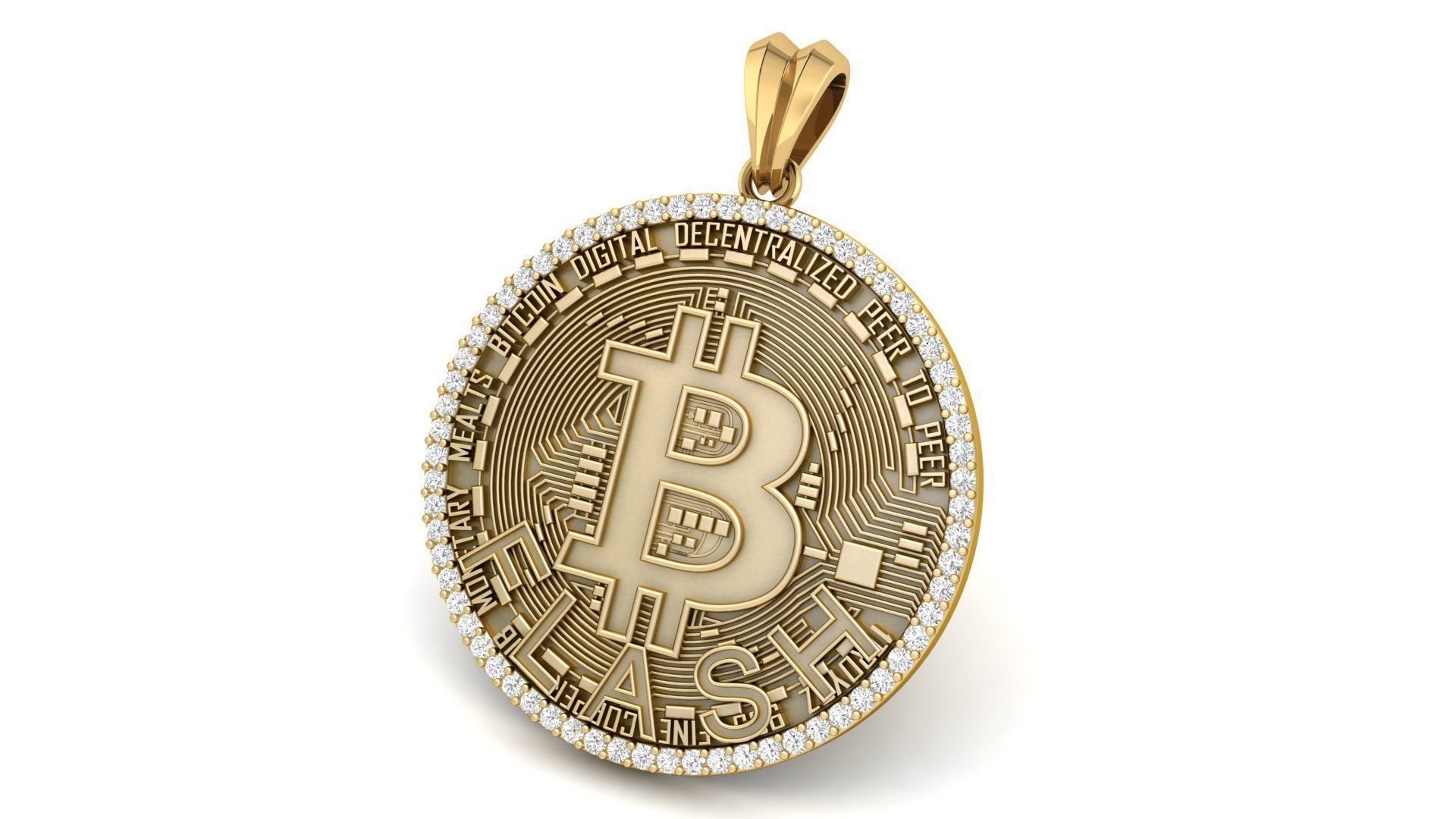 Bitcoin Pendant  3D print model_1