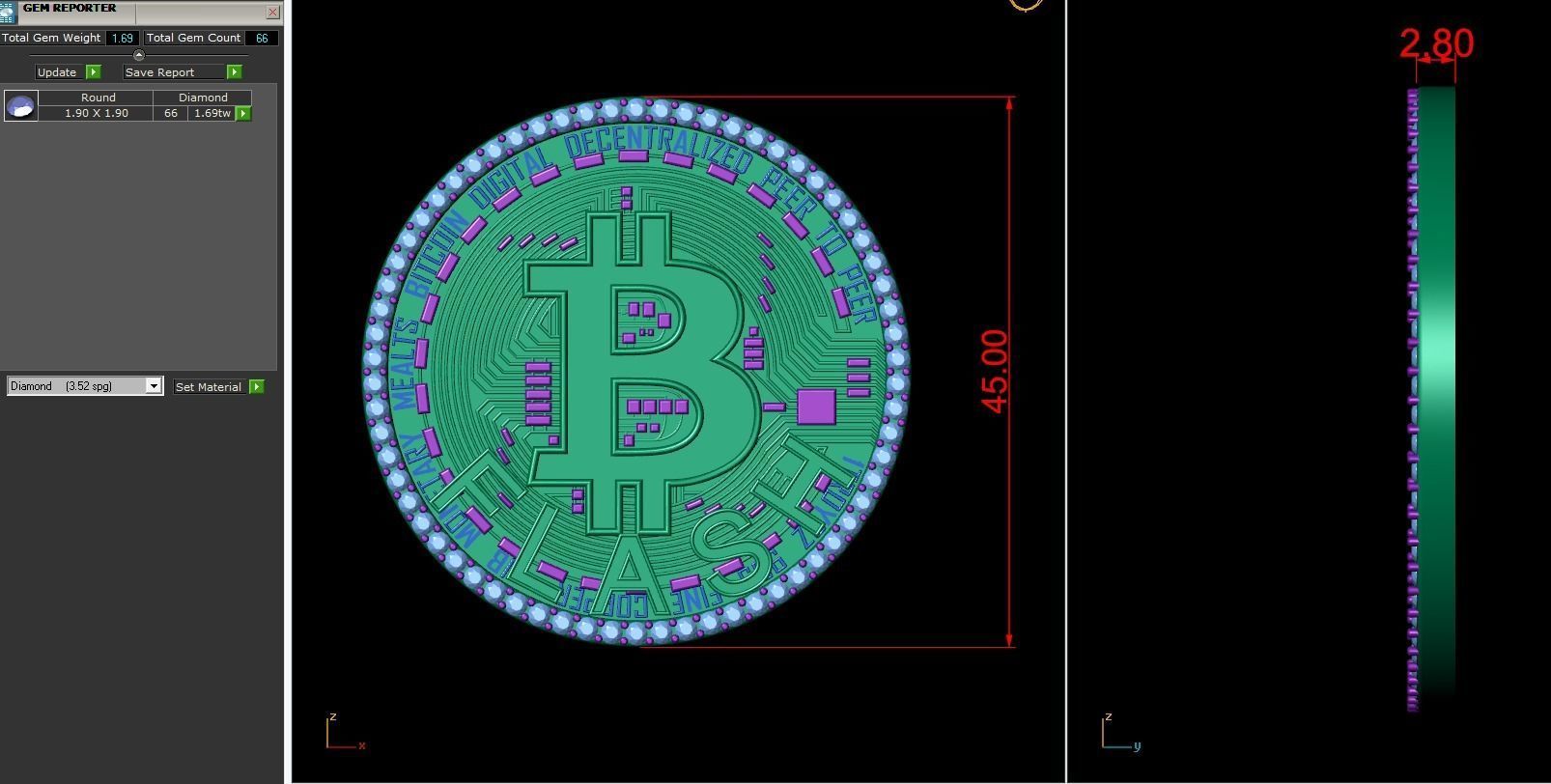 Bitcoin Pendant  3D print model_5