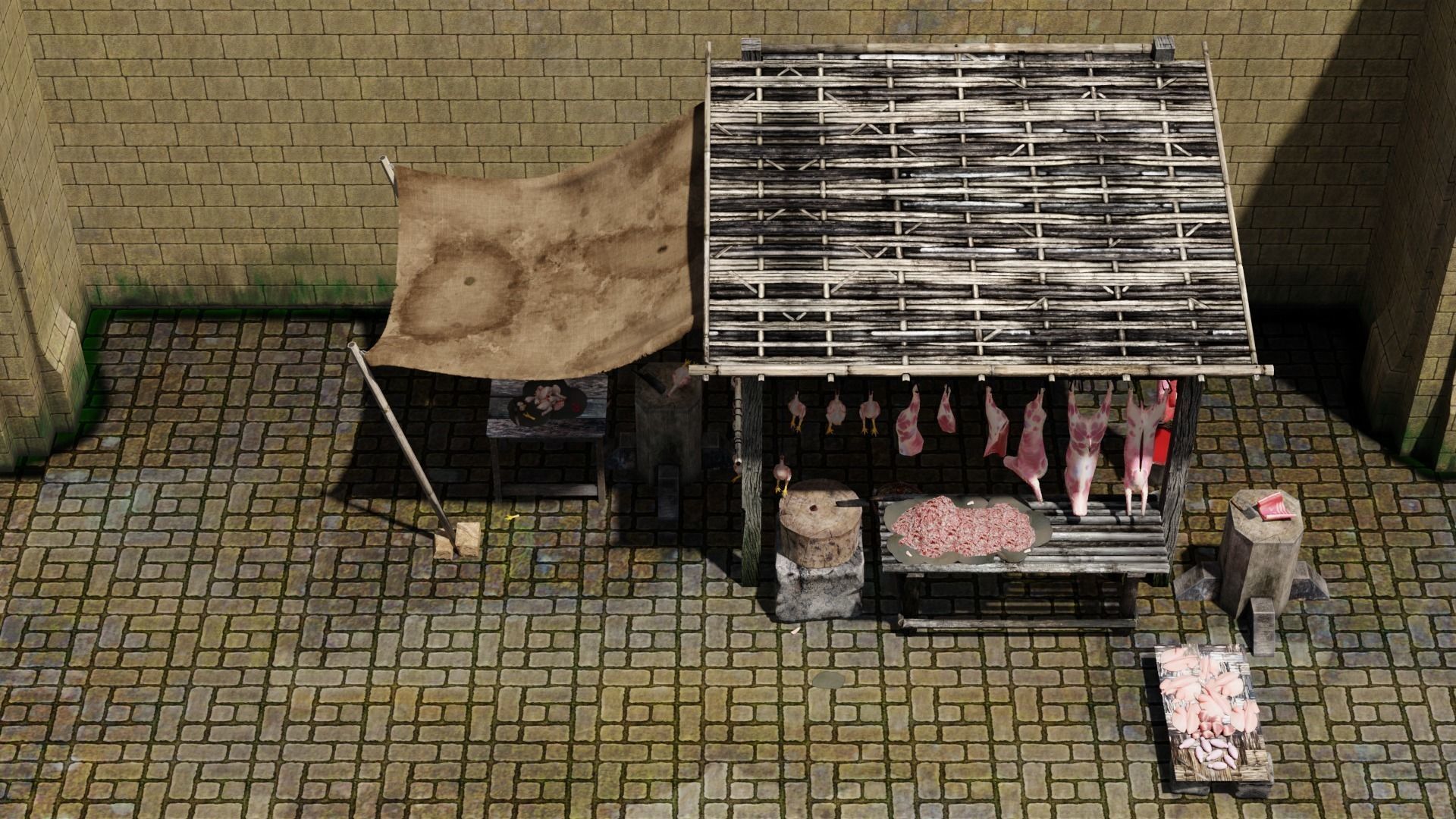 Butcher Shop Low-poly 3D model_3