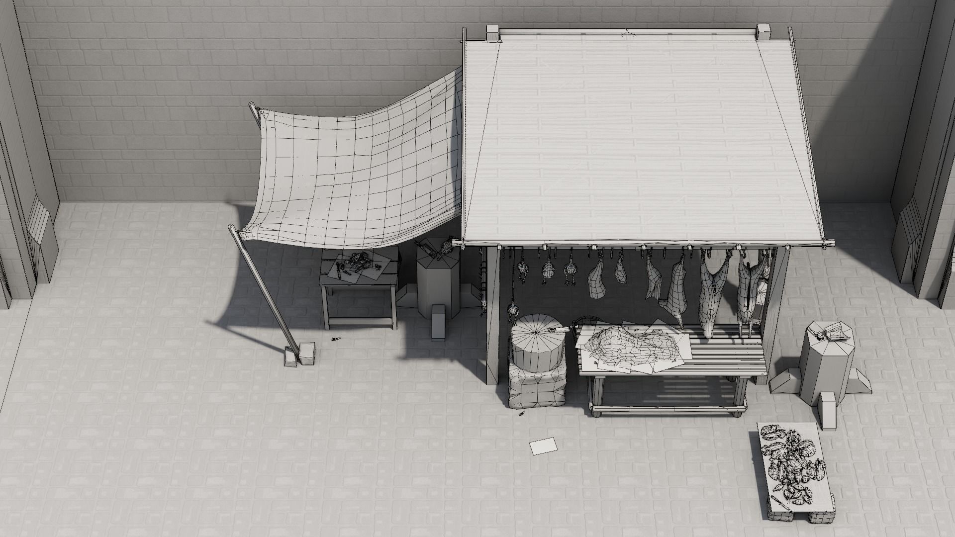 Butcher Shop Low-poly 3D model_10