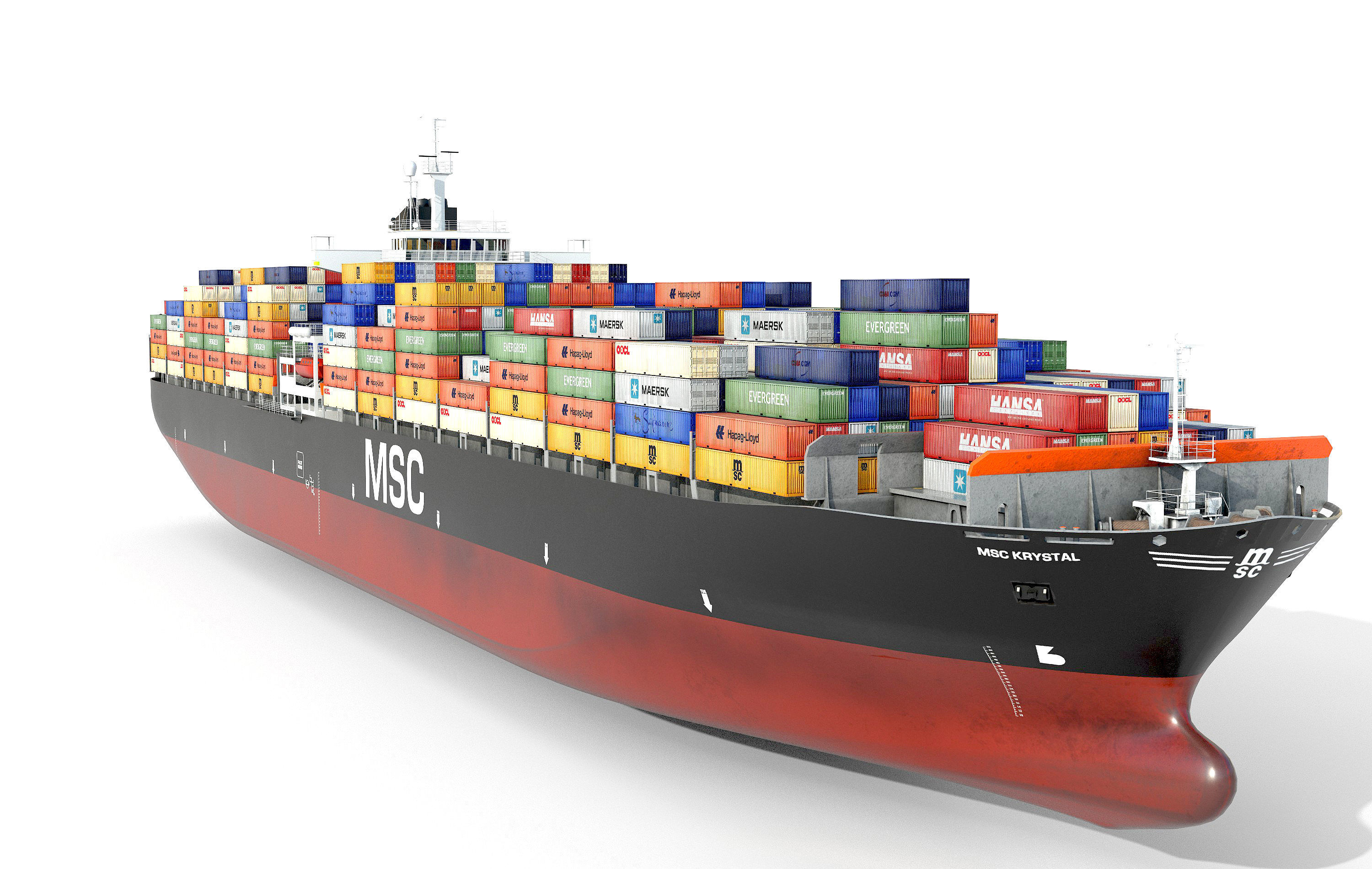 Container ship lowpoly Low-poly 3D model_0