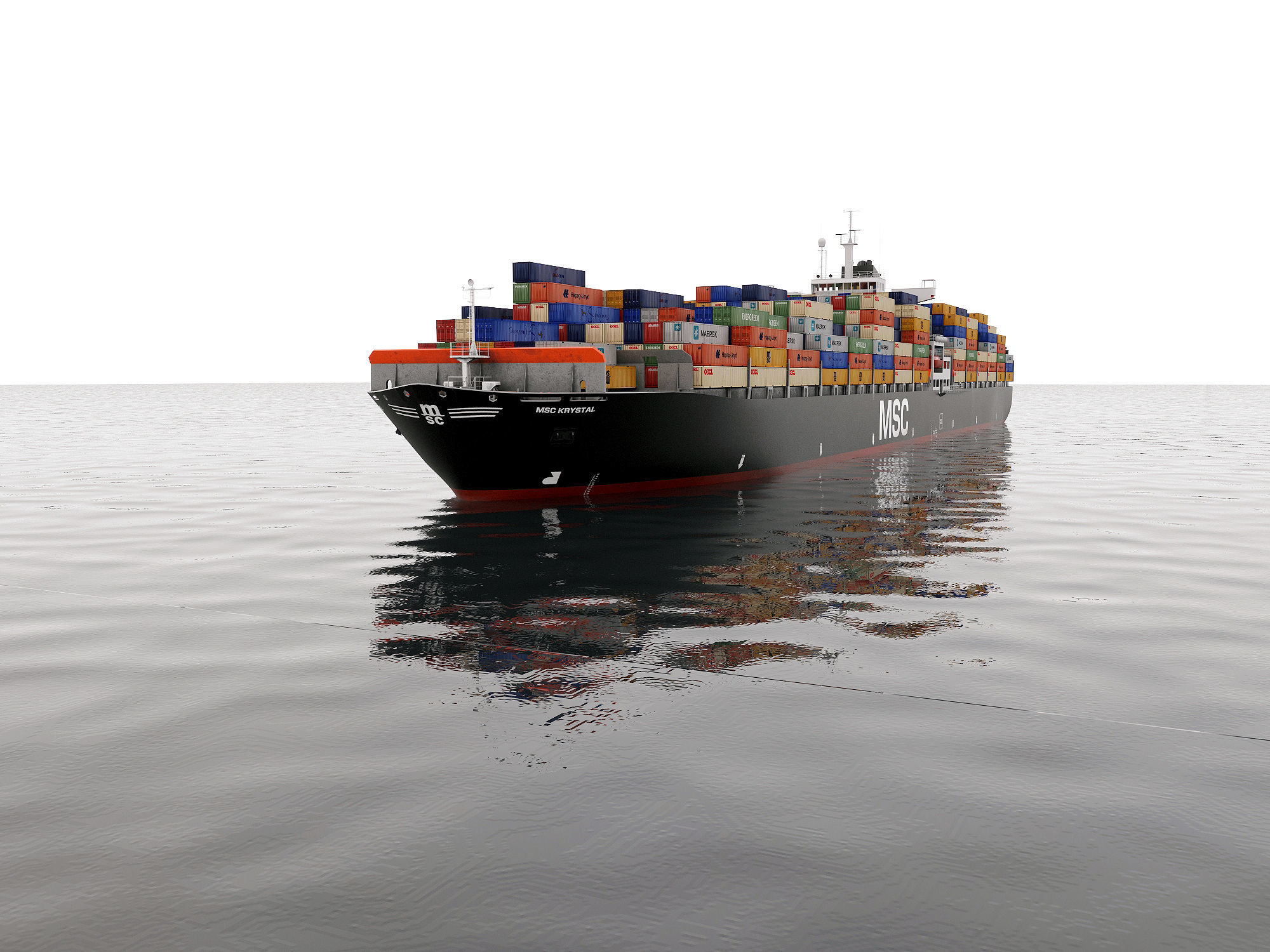 Container ship  lowpoly Low-poly 3D model_11