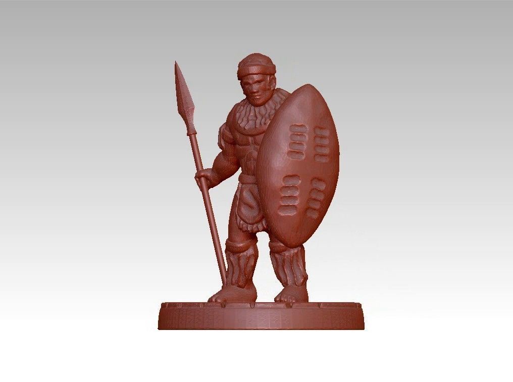 African warrior statue 3D print model_20