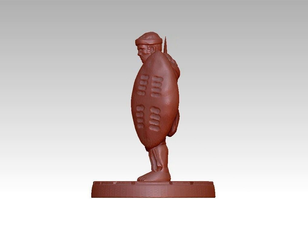 African warrior statue 3D print model_17