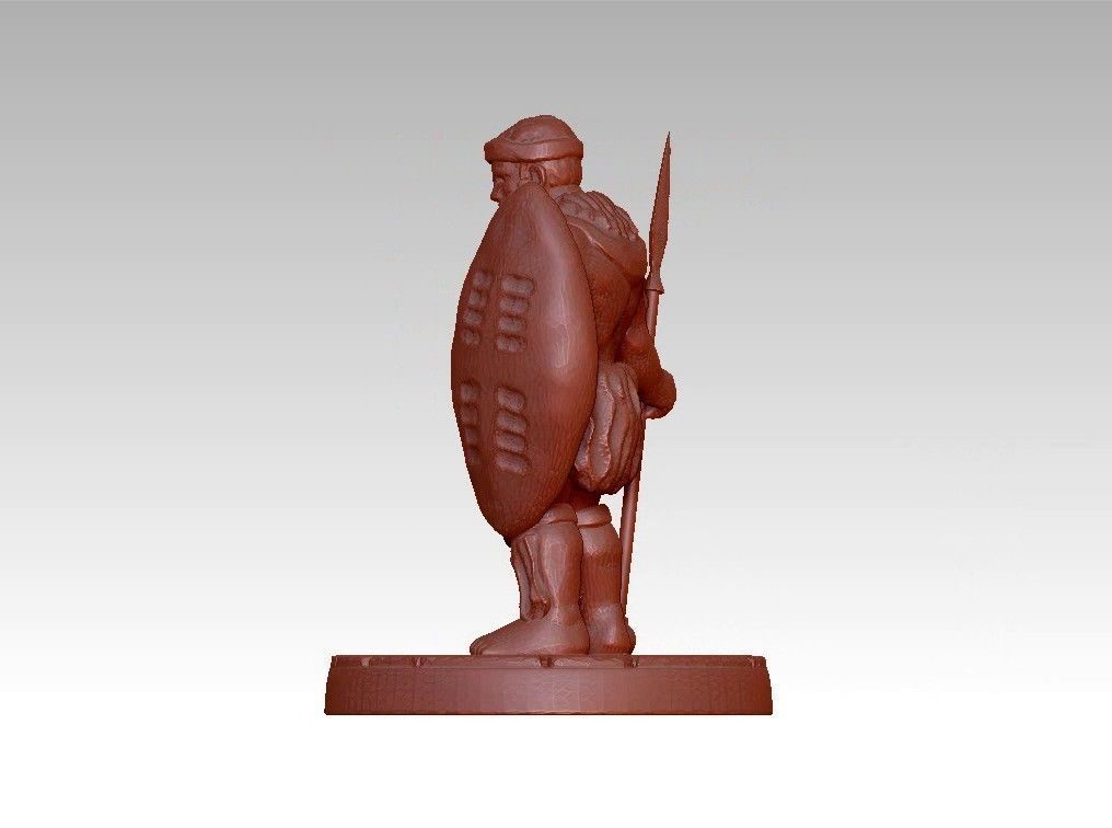 African warrior statue 3D print model_16