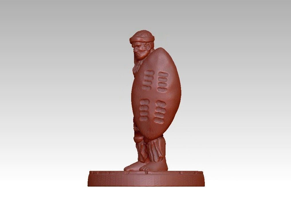African warrior statue 3D print model_18