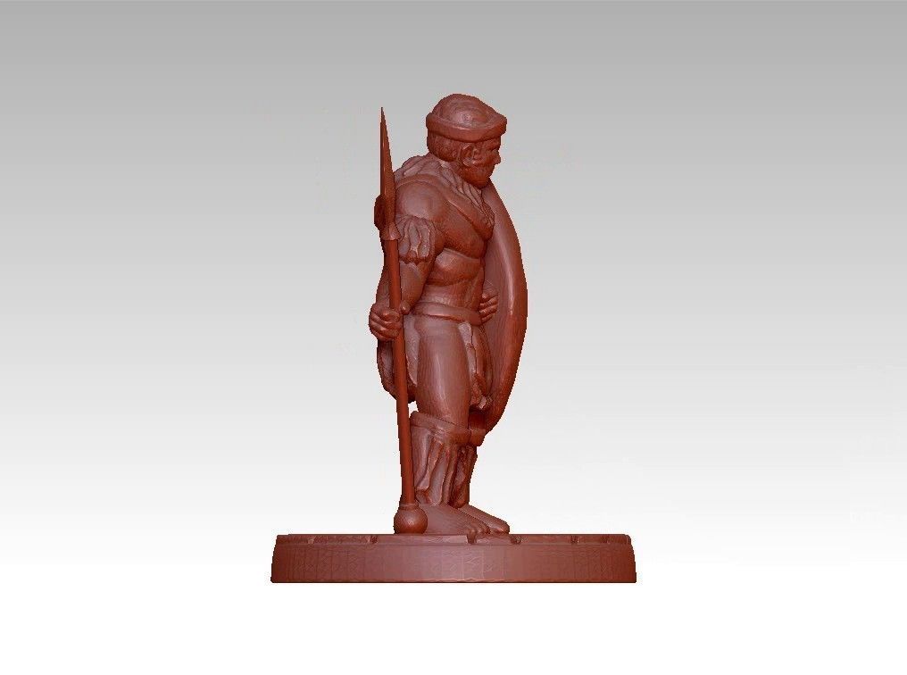 African warrior statue 3D print model_6