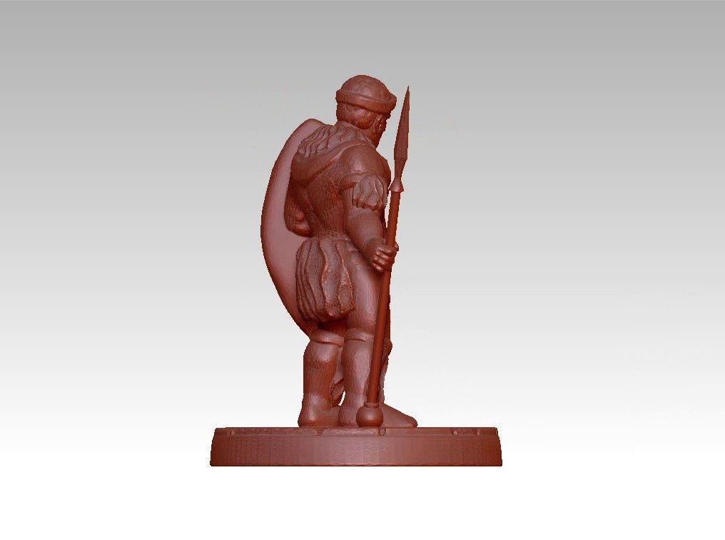 African warrior statue 3D print model_8