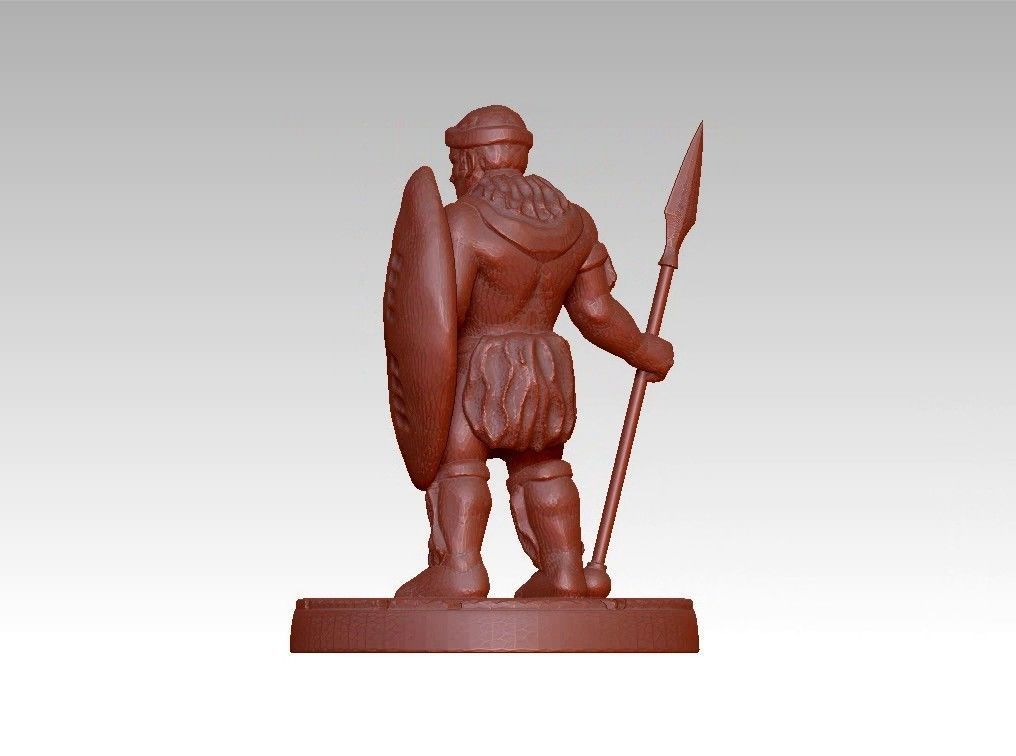 African warrior statue 3D print model_14