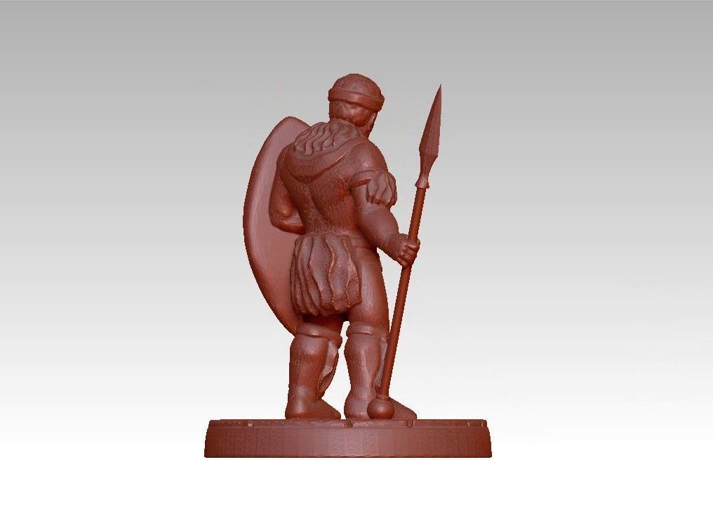 African warrior statue 3D print model_9