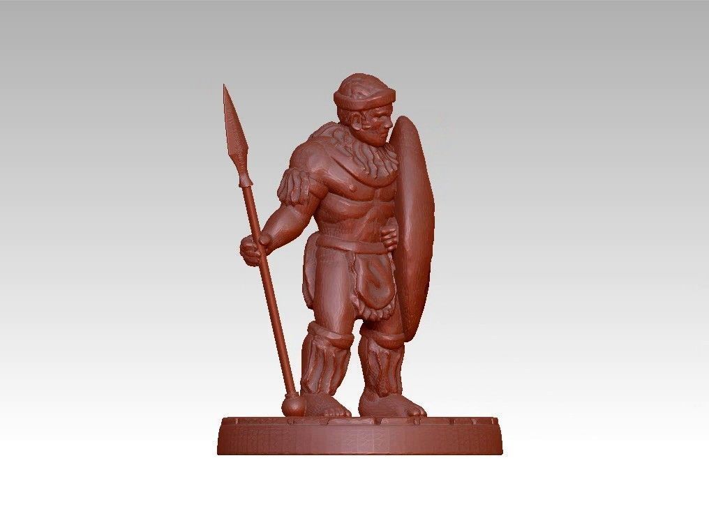 African warrior statue 3D print model_4