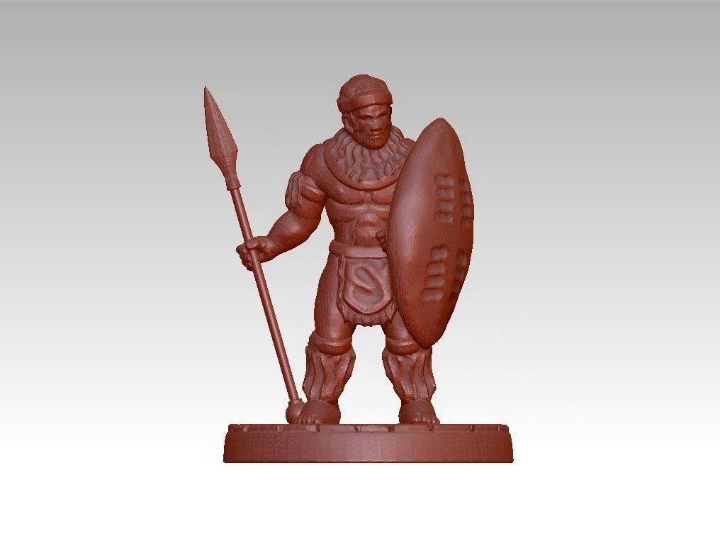 African warrior statue 3D print model_22