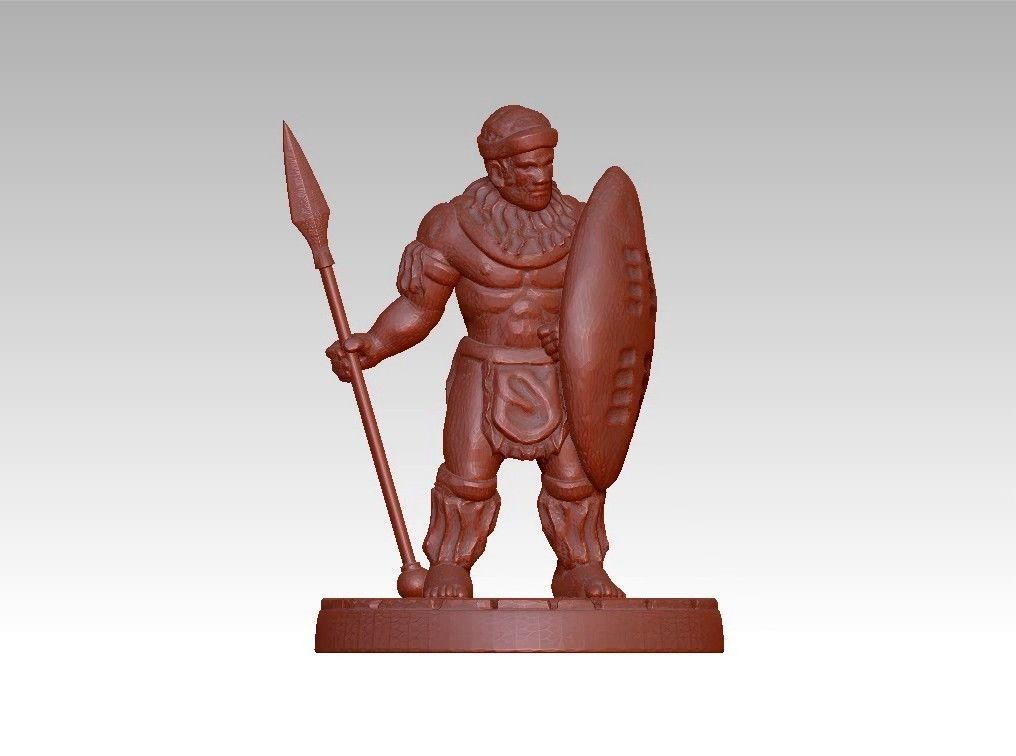 African warrior statue 3D print model_2