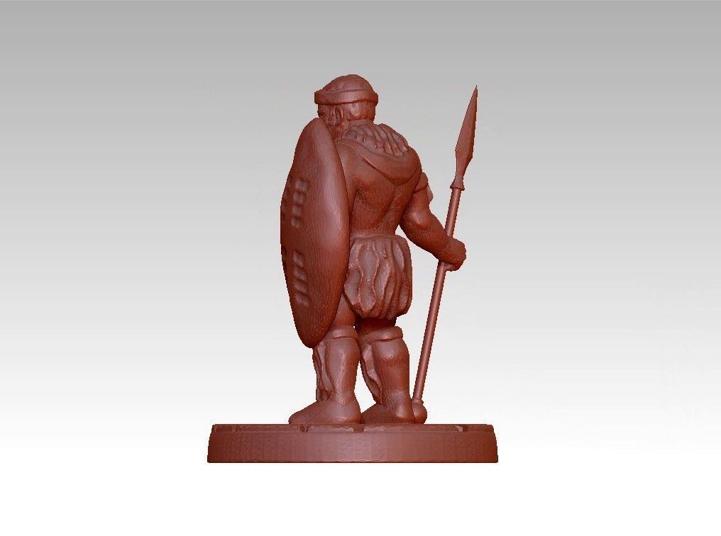 African warrior statue 3D print model_15