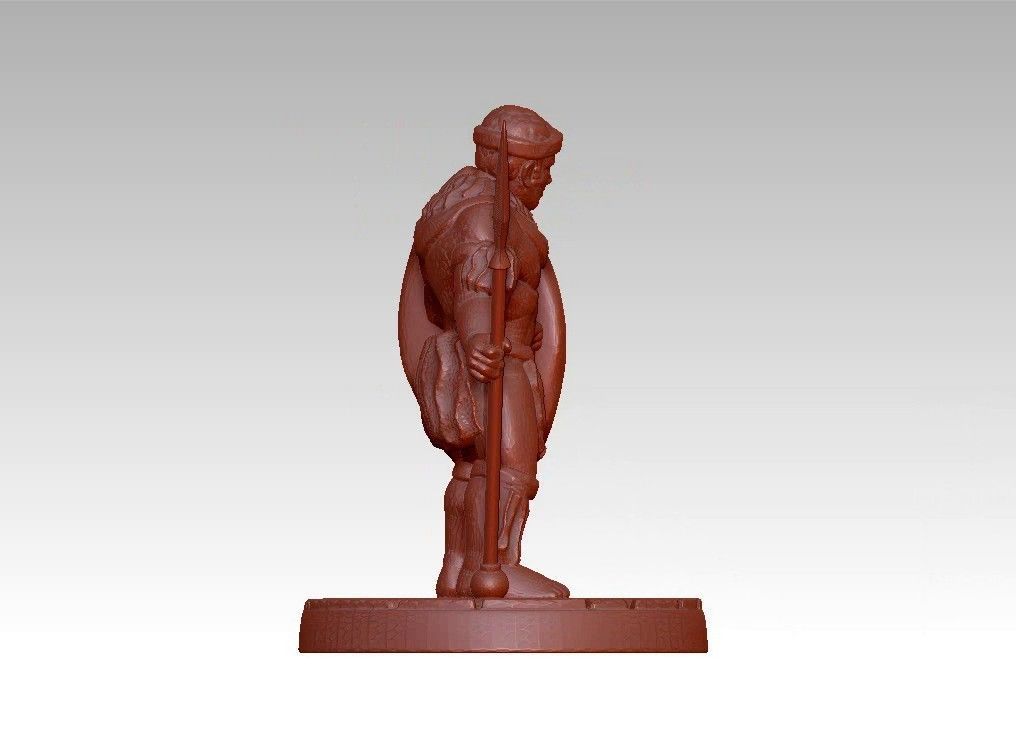 African warrior statue 3D print model_7