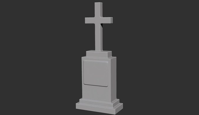 Cross Stone Grave v01 3D print model
