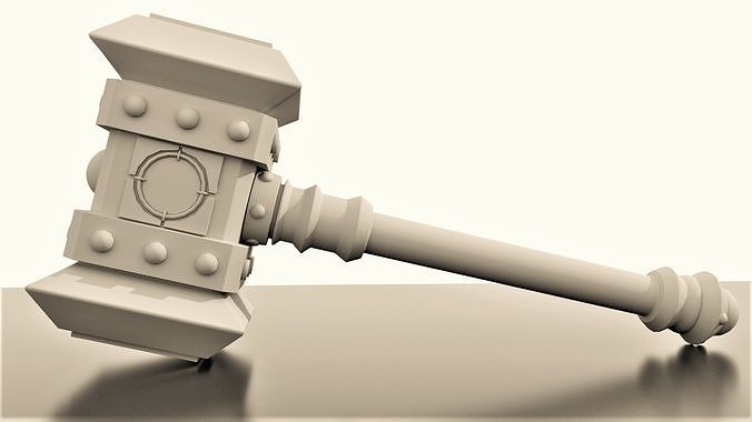 Doomhammer gavel Free low-poly 3D model