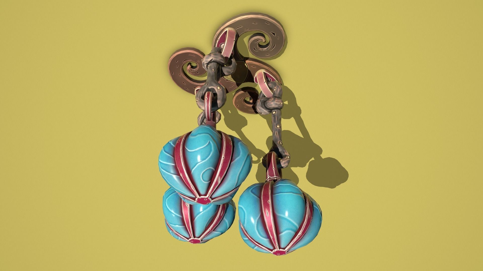 Fantasy flower chandelier Low-poly 3D model_11