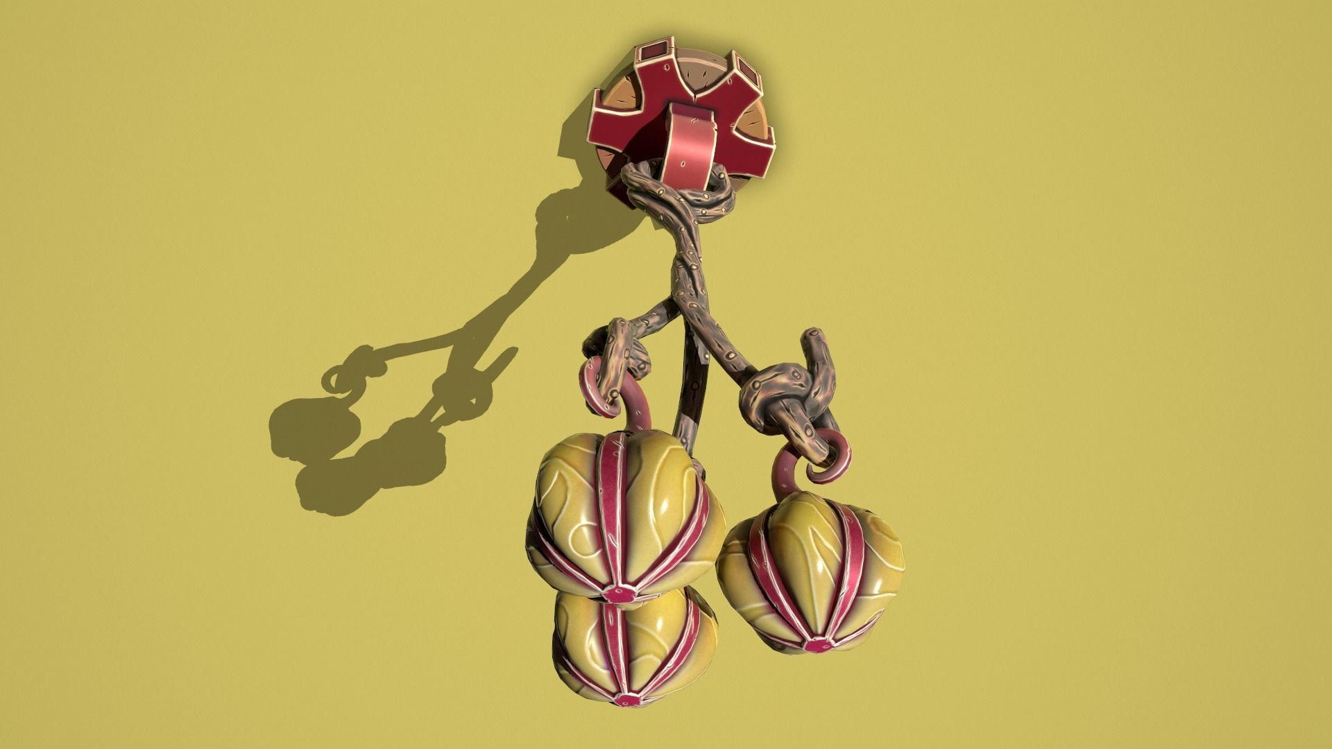 Fantasy flower chandelier Low-poly 3D model_12