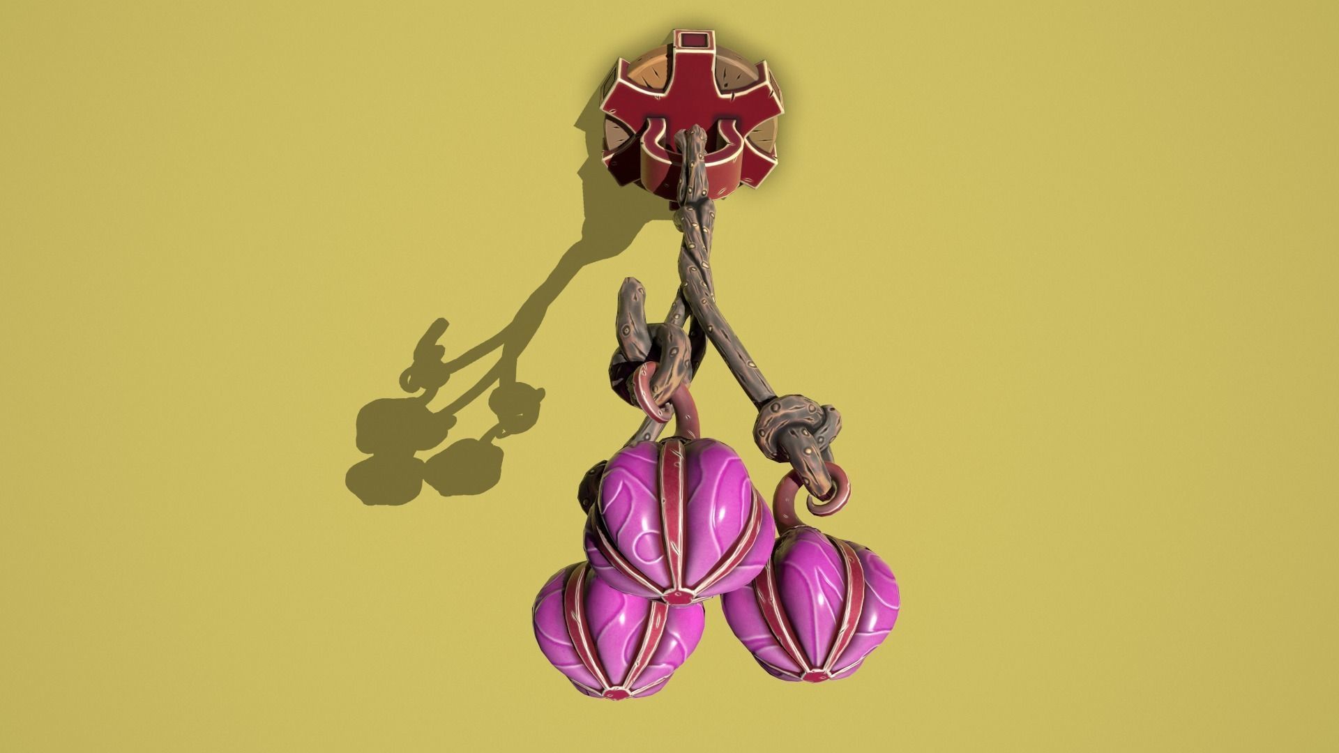 Fantasy flower chandelier Low-poly 3D model_13