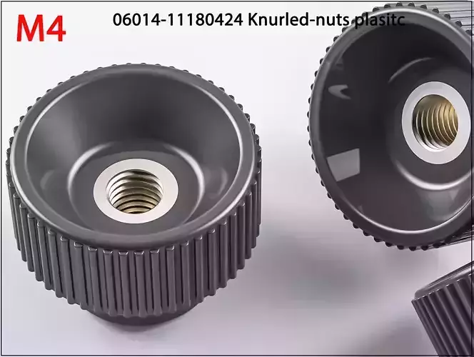 3D Nuts M4 06014 11180424 Knurled plasitc 3D print model 3D print model