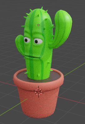 A Cartoon Cactus 3D Model 3D model_1