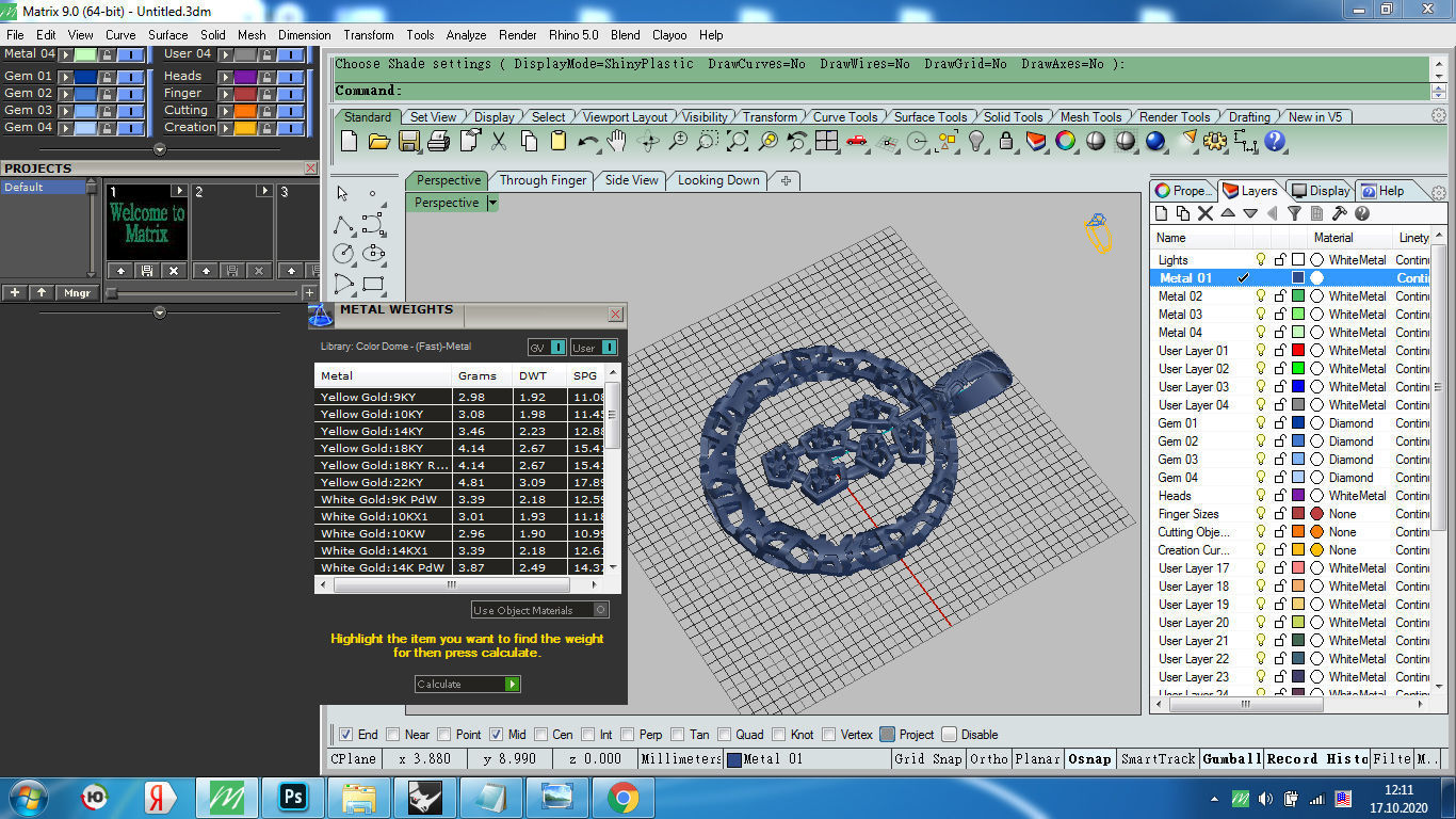 Pendant round diamonds voronoi diagram  3D print model_16