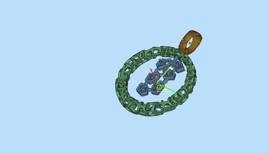 Pendant round diamonds voronoi diagram  3D print model_9