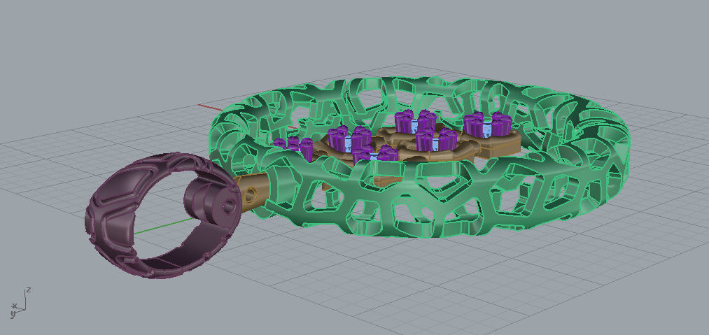 Pendant round diamonds voronoi diagram  3D print model_11