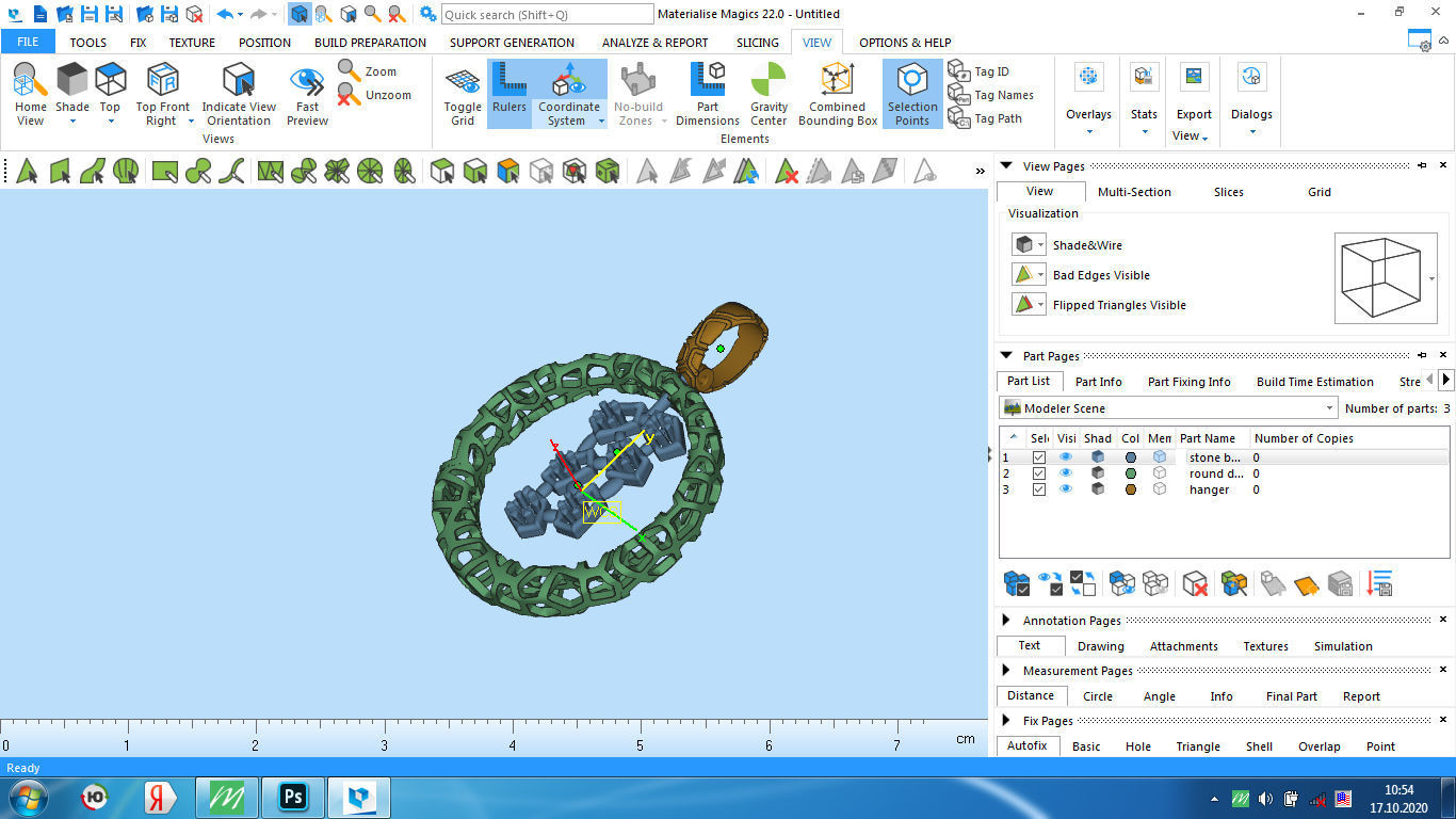 Pendant round diamonds voronoi diagram  3D print model_12