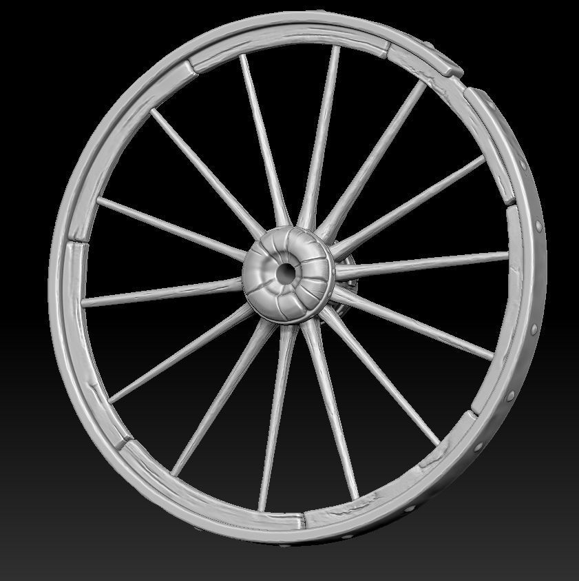 Wooden wheel 3d print Free 3D print model_5