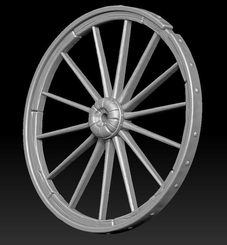 Wooden wheel 3d print Free 3D print model_3