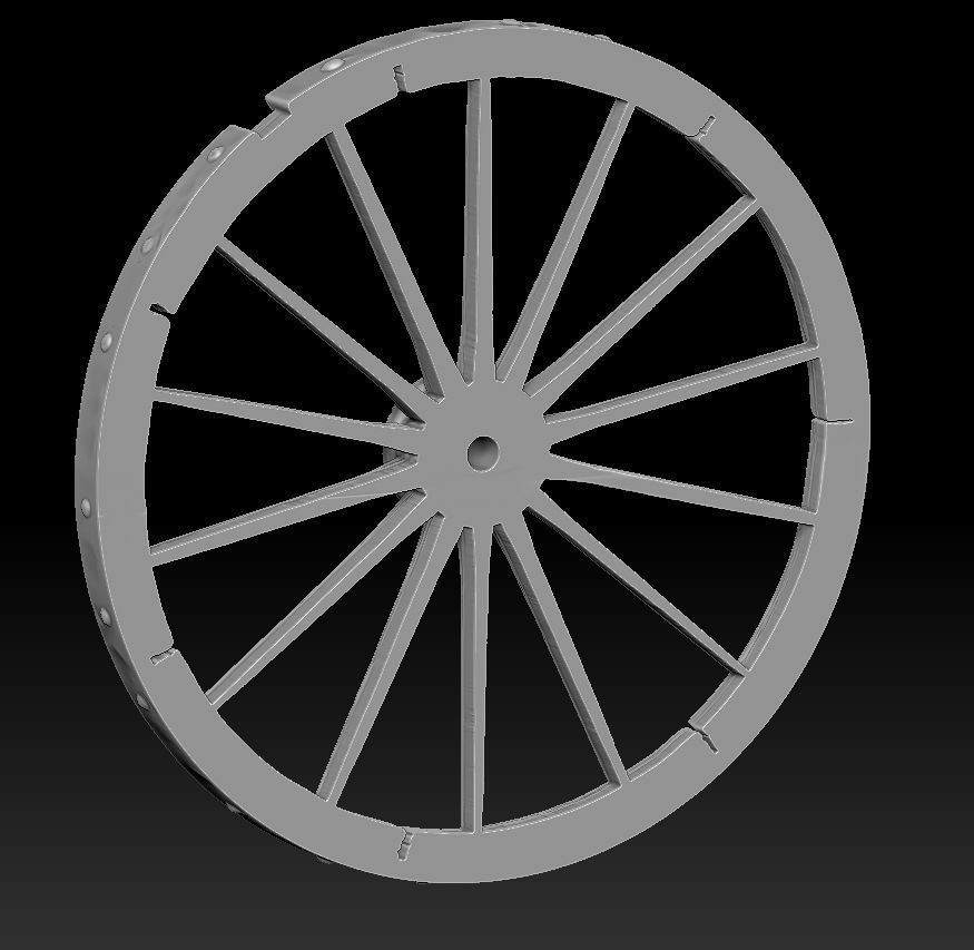 Wooden wheel 3d print Free 3D print model_4