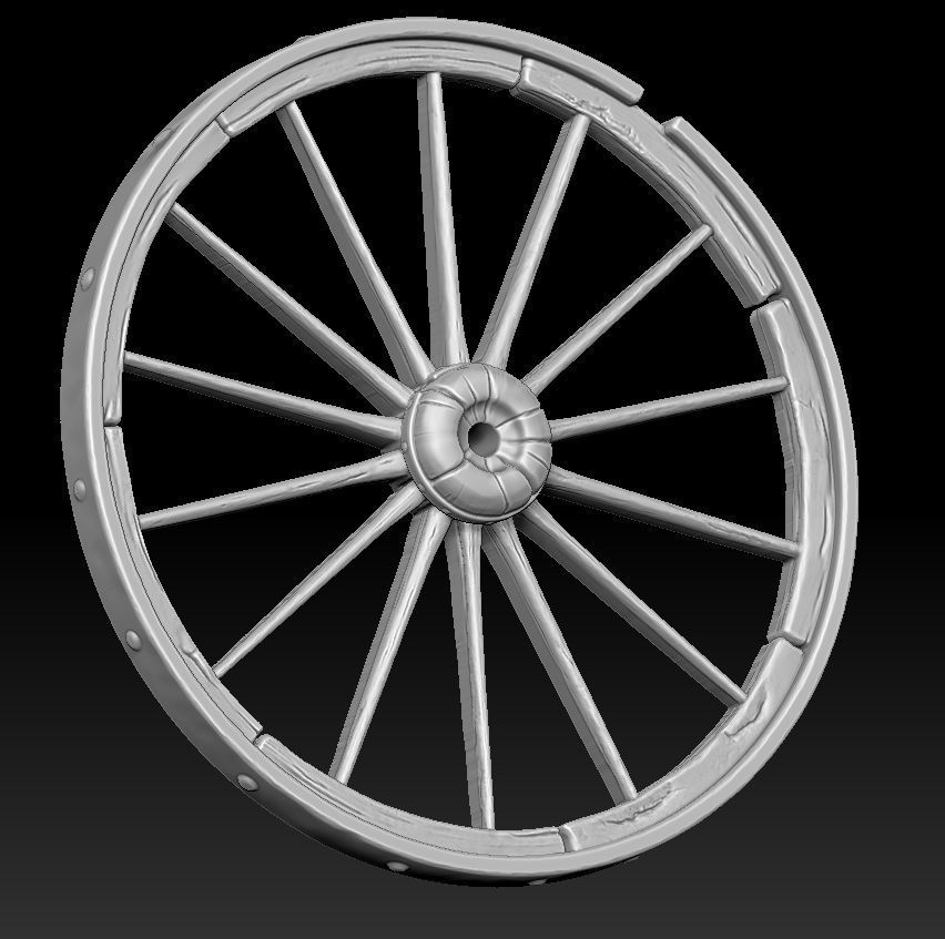 Wooden wheel 3d print Free 3D print model_2