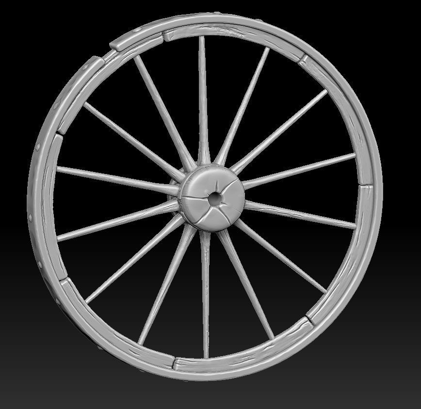 Wooden wheel 3d print Free 3D print model_6