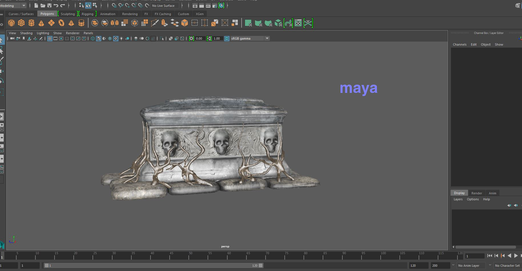 tomb evil  Low-poly 3D model_4