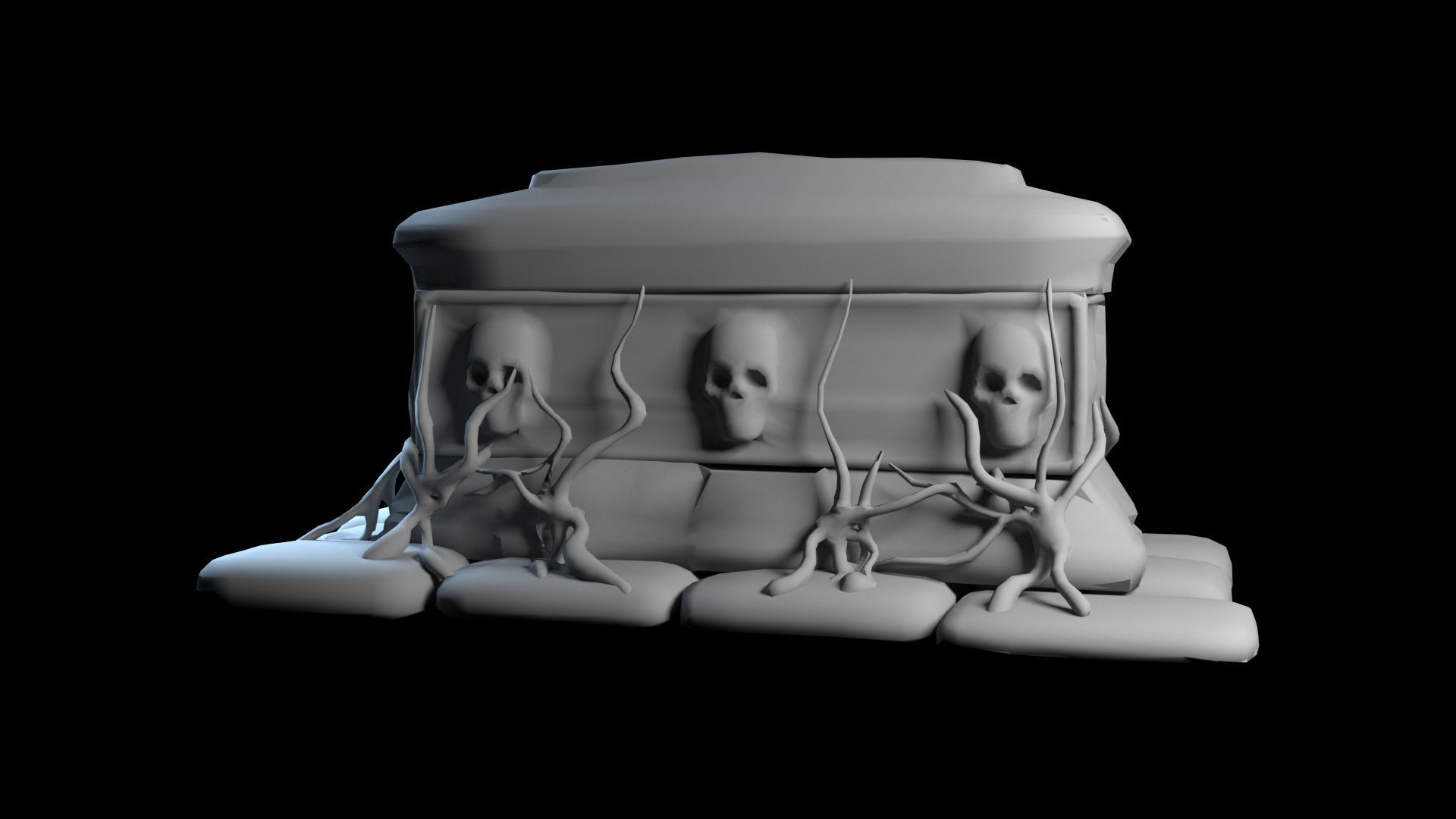 tomb evil  Low-poly 3D model_1