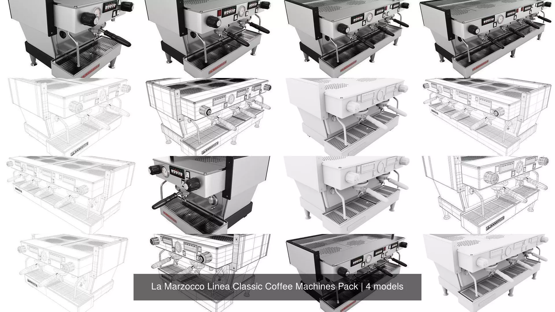 La Marzocco Linea Classic Coffee Machines Pack 3D Model Collection_0