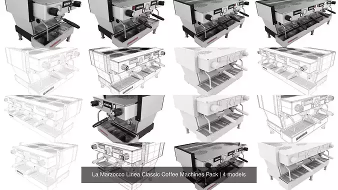 La Marzocco Linea Classic Coffee Machines Pack 3D Model Collection