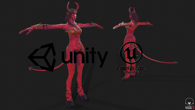 Demonessa Low-poly 3D model