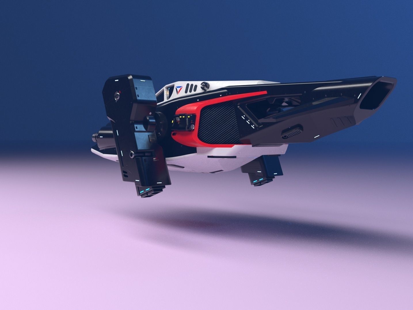 3d model of a futuristic police vehicle 3D model_7