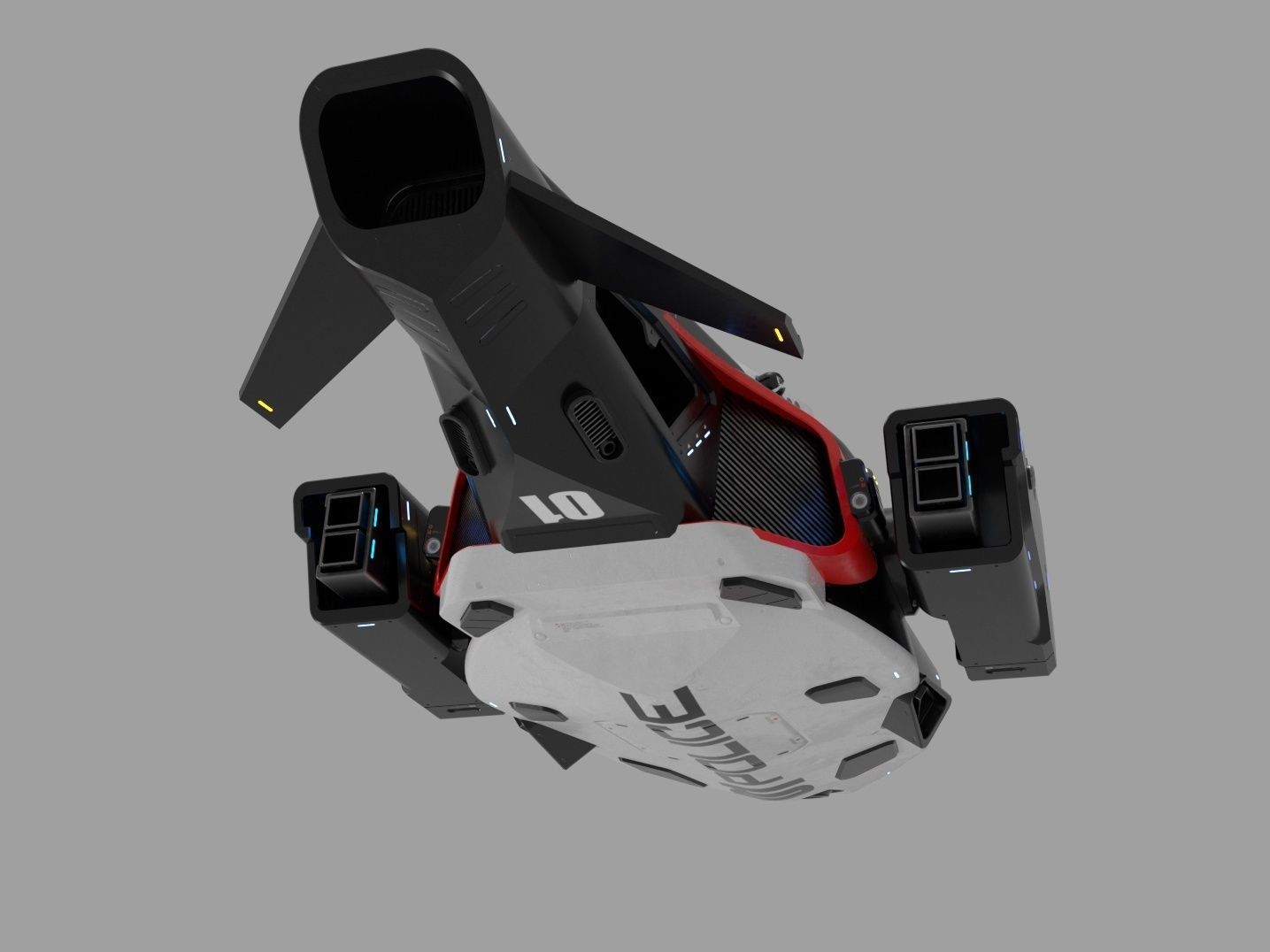 3d model of a futuristic police vehicle 3D model_2