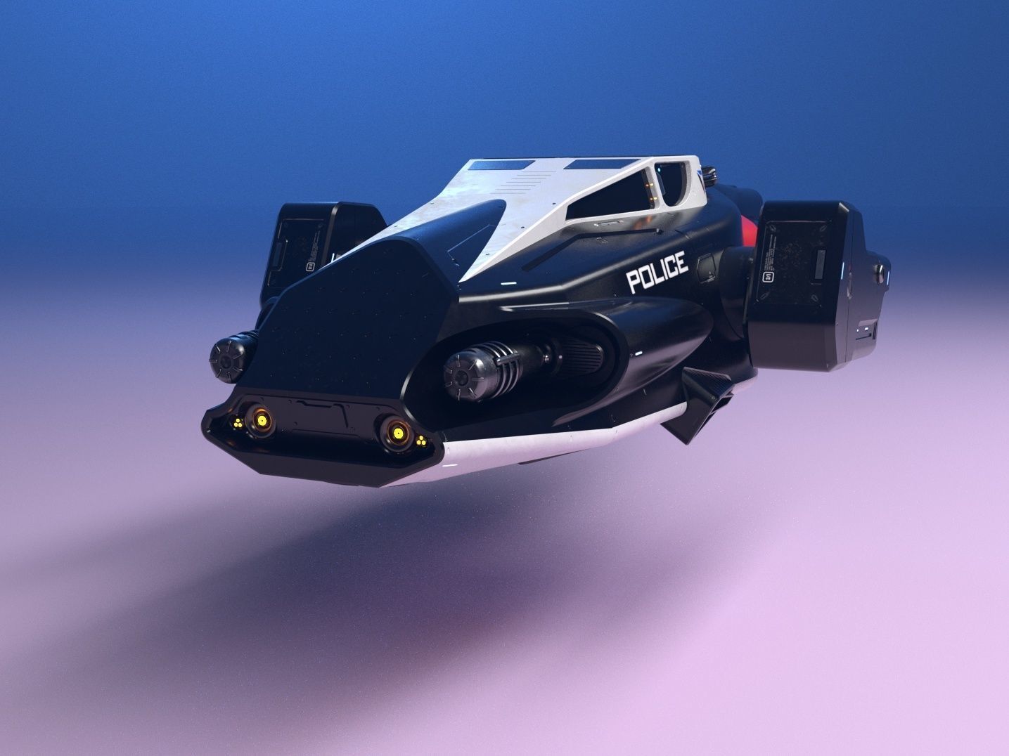 3d model of a futuristic police vehicle 3D model_9