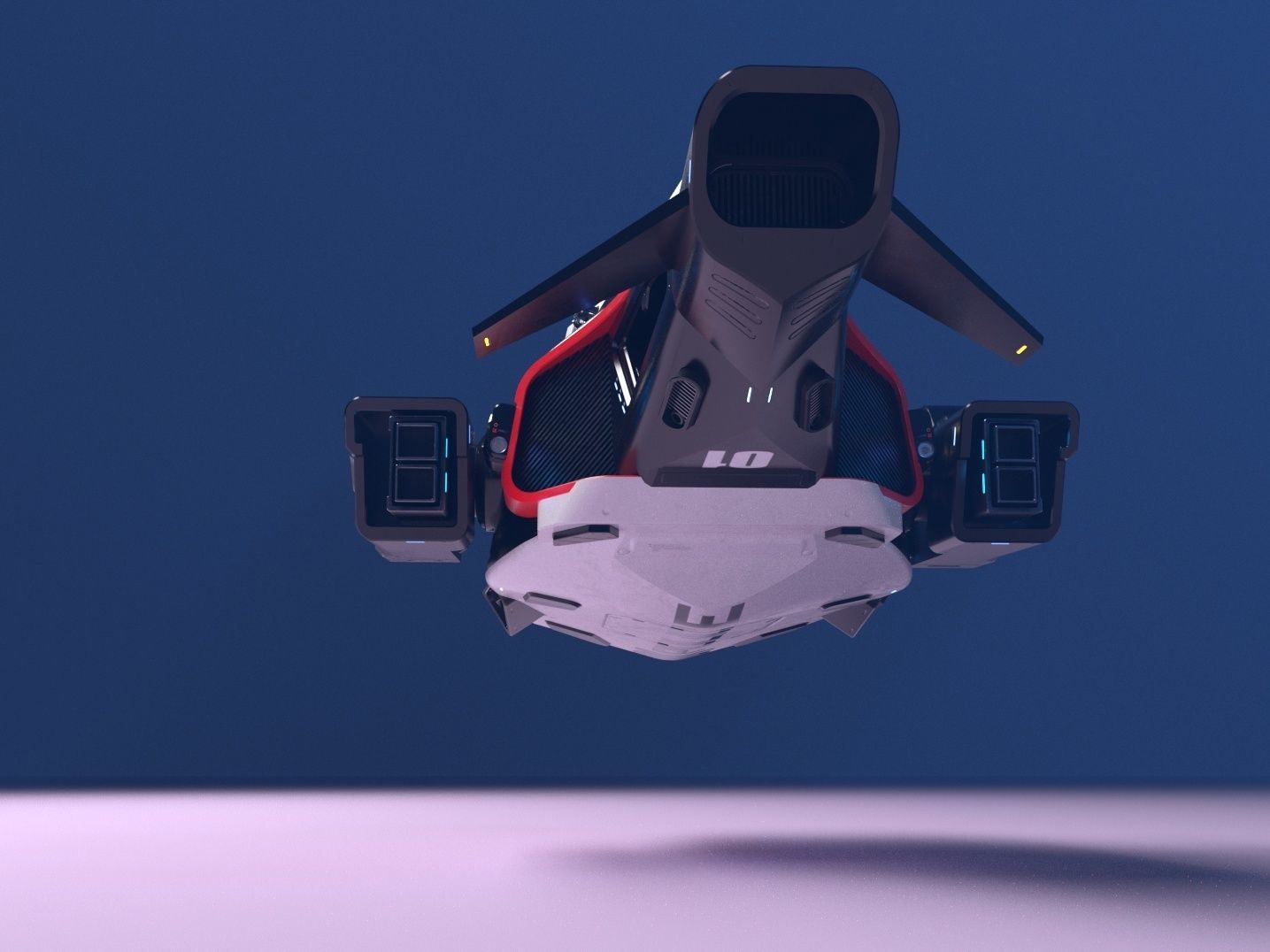 3d model of a futuristic police vehicle 3D model_6