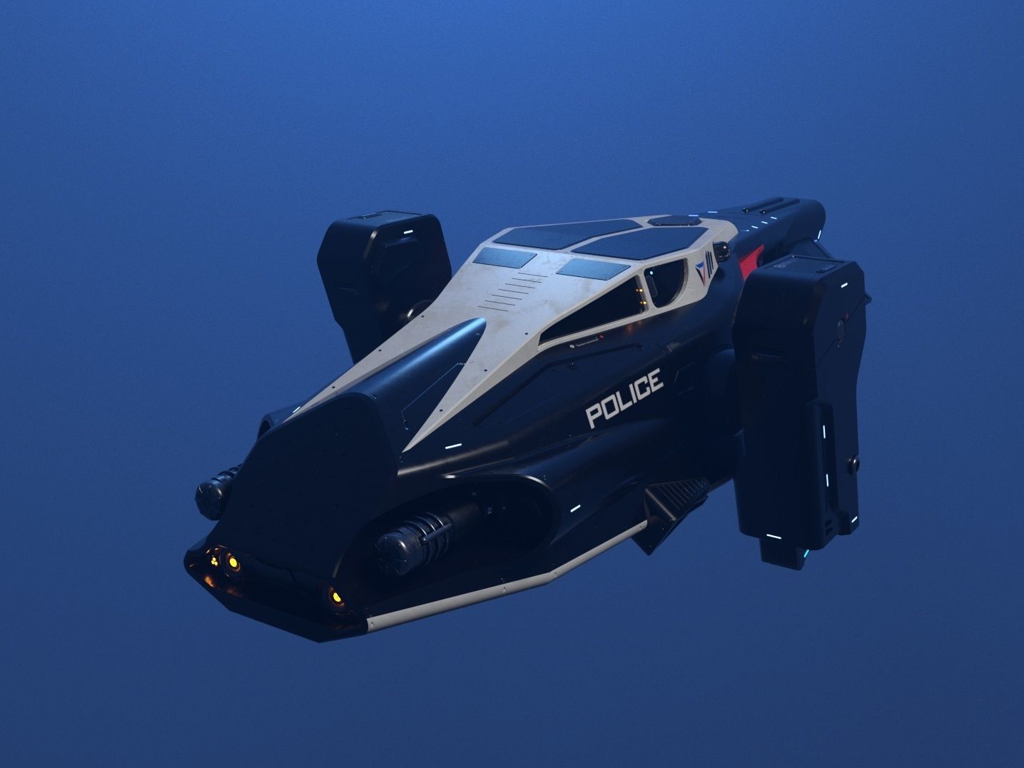 3d model of a futuristic police vehicle 3D model_12