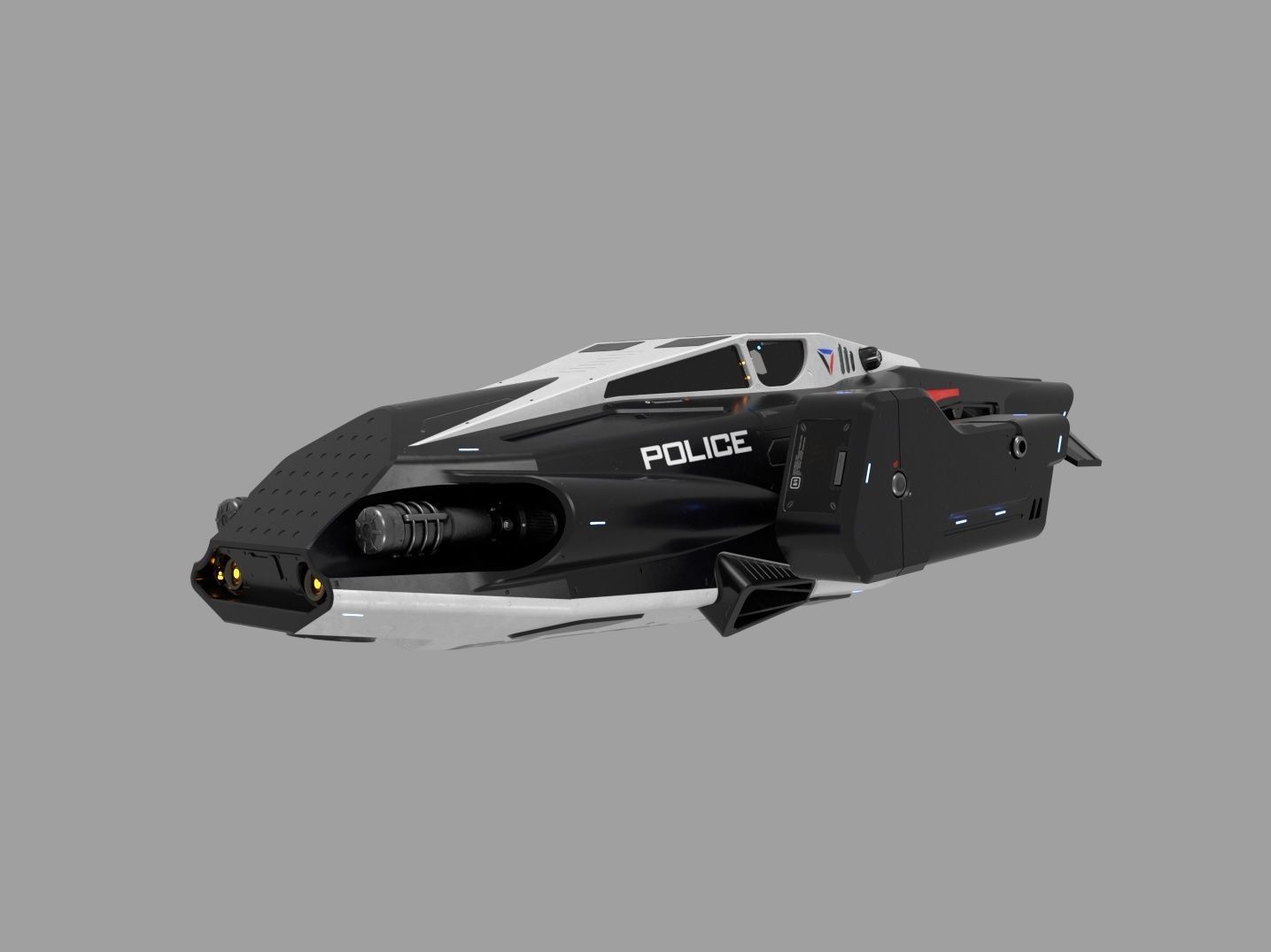 3d model of a futuristic police vehicle 3D model_1
