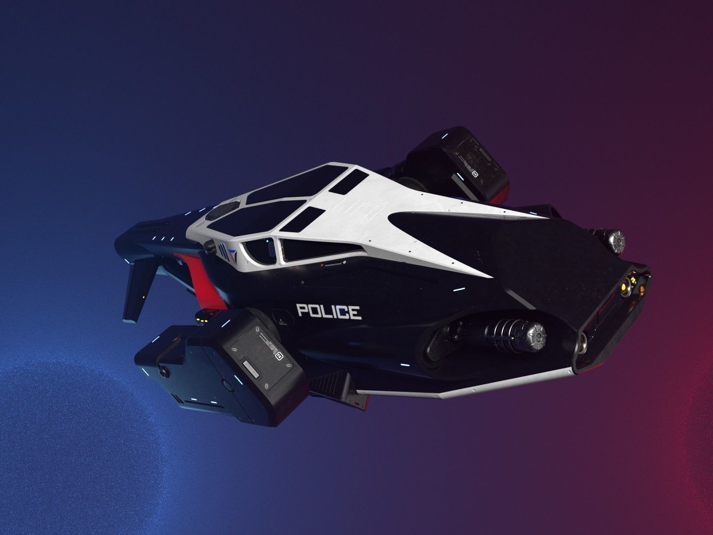 3d model of a futuristic police vehicle 3D model_0